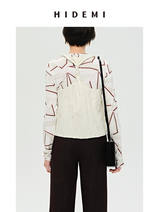 HIDEMI 几何印花弹力圆领上衣 商品图4
