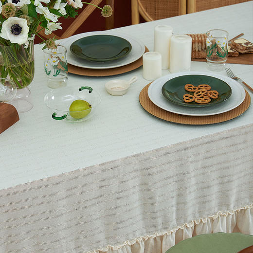萝莉象牙白纯色高级法式风餐桌布 商品图2