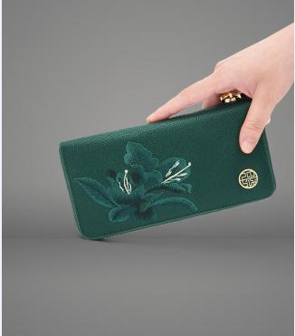 民族风刺绣牛皮，拉链钱夹手拿包手包TX-P420102-1 商品图0