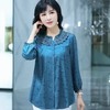 X009 长袖雪纺衫女新款洋气时尚大码小衫遮肚子宽松中年妈妈显瘦上衣 商品缩略图2