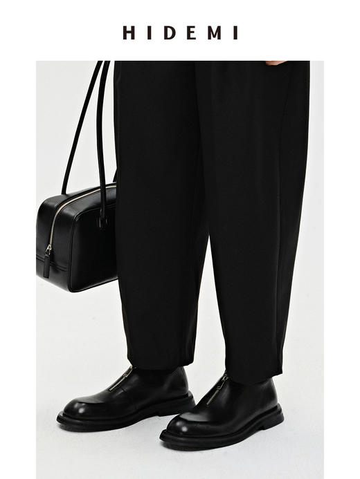 HIDEMI 简约拉链设计感厚底皮鞋 商品图10