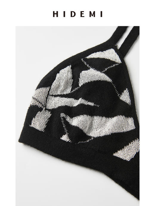 HIDEMI 黑白简约几何设计感针织抹胸 商品图4