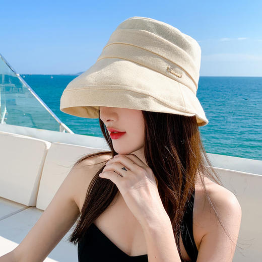 【“V脸”防晒帽】日系透气渔夫帽百搭气质帽 夏天防晒遮阳盆帽潮流宽檐帽 商品图2