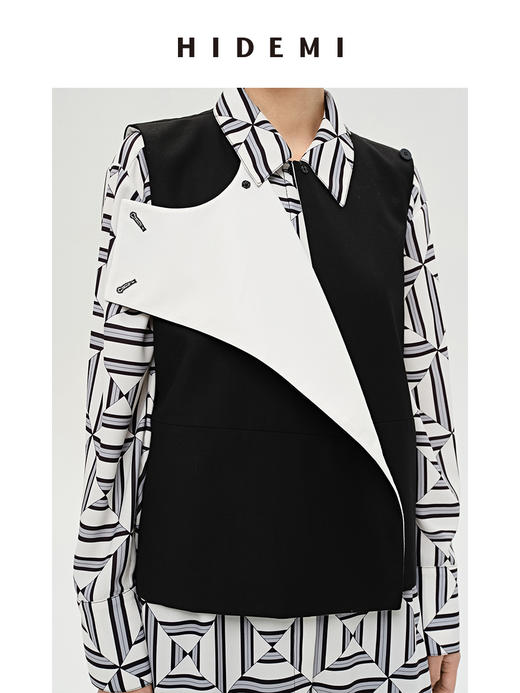 HIDEMI 经典几何印花廓形长款衬衫连衣裙 商品图6