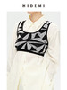 HIDEMI 黑白几何简约设计感针织短背心 商品缩略图3