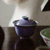 束刻/无落木槿紫花田错/福灵盖碗口径8.5cm 高6.6cm 容量120ml 原矿釉精工手绘彩蝶盖碗文人雅玩茶碗二才盖碗功夫茶具泡茶碗敬茶碗8g岩茶专用碗薄胎不烫手 商品缩略图1