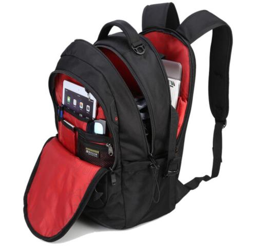 瑞制Swimade 笔记本电脑包瑞制品牌黑色双肩包男女学生书包户外运动休闲男包礼品定制9533黑色【超值人气】 商品图4