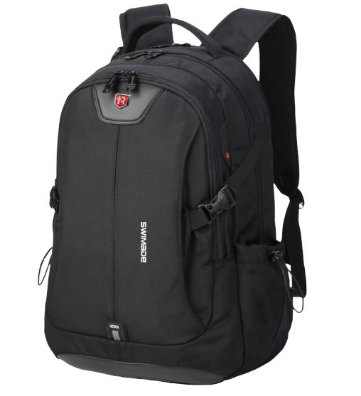 瑞制Swimade 笔记本电脑包瑞制品牌黑色双肩包男女学生书包户外运动休闲男包礼品定制9533黑色【超值人气】 商品图2