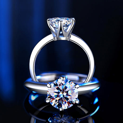 子佩集【琼花】S925银1克拉莫桑钻戒指【JHY-Z000306B】 商品图3