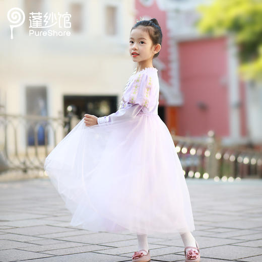 PureShare 蓬纱馆儿童礼服公主裙女童钢琴演出服高端小女孩生日模特走秀-乐佩公主长袖 商品图5