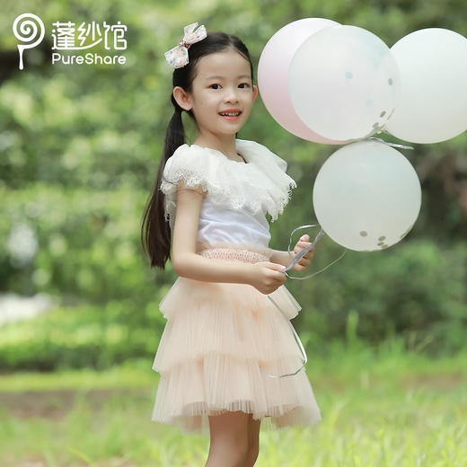 非质量问题不退换哦~PureShare 蓬纱馆儿童礼服公主裙小女孩春夏穿搭-茶花半裙 商品图3