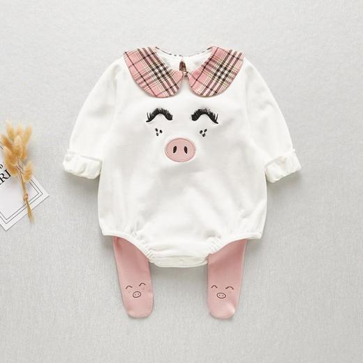 黛唯梵2022新款婴儿秋装衣服长袖0-3-4个月女宝宝三角爬服公主春季新生儿连体衣 商品图2