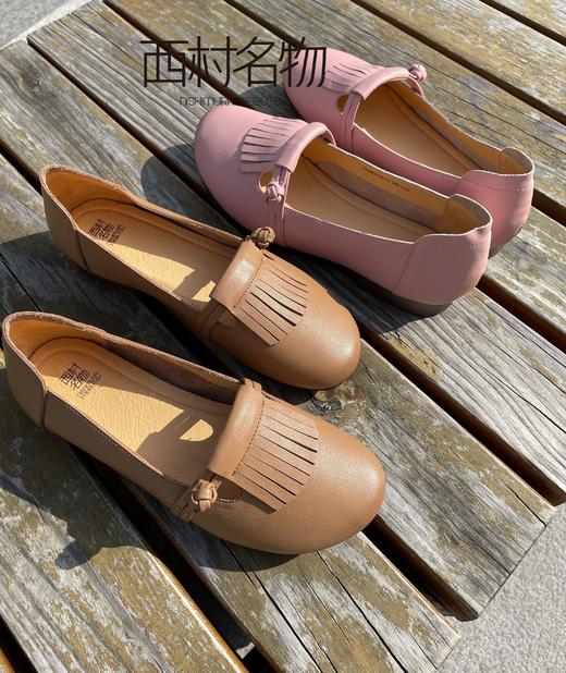 西村名物2022春季新款舒适豆豆鞋女一脚蹬单鞋软底休闲鞋子X22AE17271 商品图3