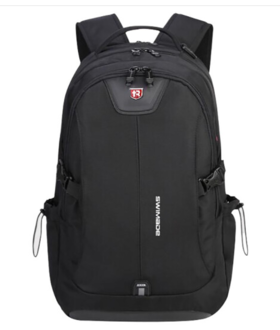 瑞制Swimade 笔记本电脑包瑞制品牌黑色双肩包男女学生书包户外运动休闲男包礼品定制9533黑色【超值人气】