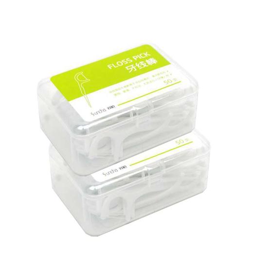 【自营】双枪牙线棒超细滑剔牙线弓形牙线棒扁线牙签清洁牙缝50支/盒*2盒  共100支 商品图4