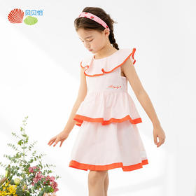 贝贝怡夏日清凉女童连衣裙柔软碎花公主裙女宝宝背心裙沙滩裙薄款