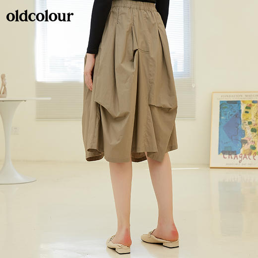 oldcolour秋季新款气质设计感不规则裁剪松紧腰半省裙子BN31063003 商品图4