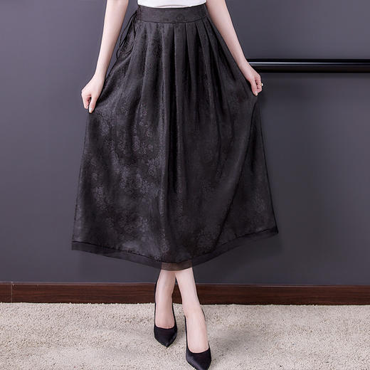 提花半身裙女春秋季新款2022a字百褶裙  KQL9133 商品图5