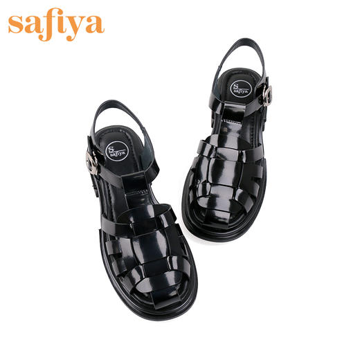 索菲娅罗马风镂空凉鞋2022新款复古牛皮猪笼鞋SF22115119 商品图6