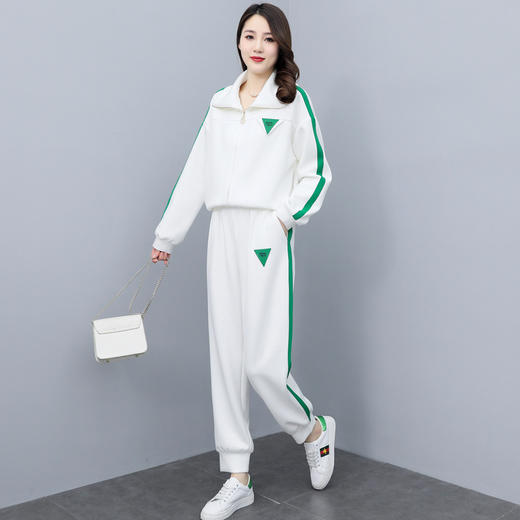 HR  WY8369运动套装宽松大码时尚休闲洋气减龄 商品图2