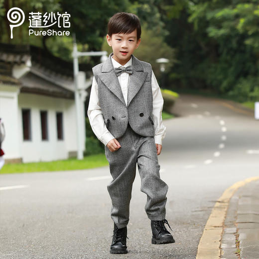 pureshare蓬纱馆 男童西装套装童装西服套装生日宴会走秀款-英豪西装 商品图0