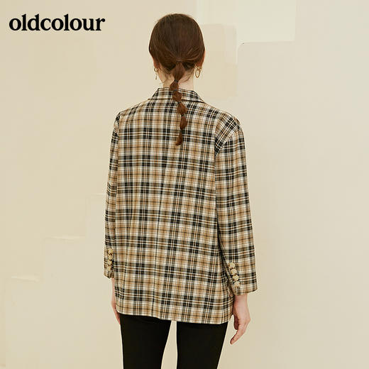 oldcolour秋季新款气质复古大格子宽松炸街小西装外套女BN31048024 商品图2