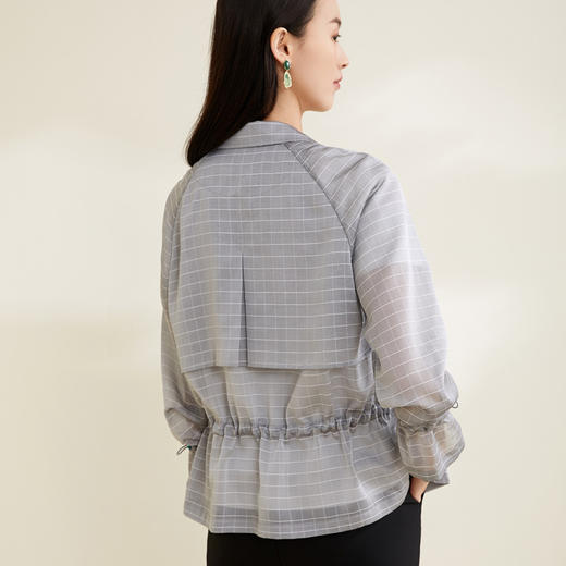 玳莎格子欧根纱短外套通勤新款高级感时尚气质上衣女  CA37301 商品图2