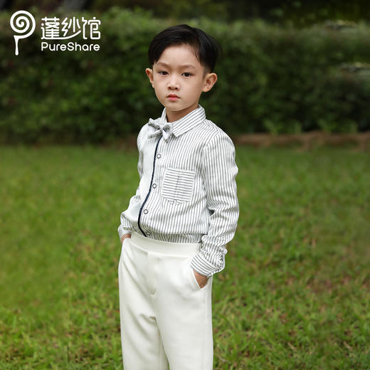 非质量问题 不退换哦~pureshare蓬纱馆 男童西装套装生日宴会走秀款-白马西装雨丝衬衫 商品图1