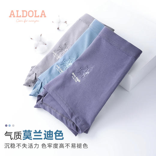 雅黛丽男士内裤2022年新款高档中腰平角裤紫色无痕棉柔亲肤短裤衩 商品图3