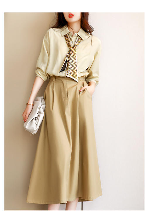 老米优品 / 让人惊喜の品质！50%棉+50%天丝！《A字半身裙 》版型赞bao，轻松打造WAN美比例~上身太好看了！Q220228A 商品图3