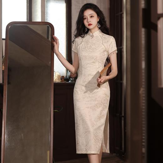 复古民国风，短袖改良年轻款绣花雪纺旗袍YG-2051 商品图1
