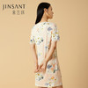 金三塔真丝睡裙100%桑蚕丝甜美蕾丝印花短袖针织睡衣家居服女裸感 YZFCA302 商品缩略图1
