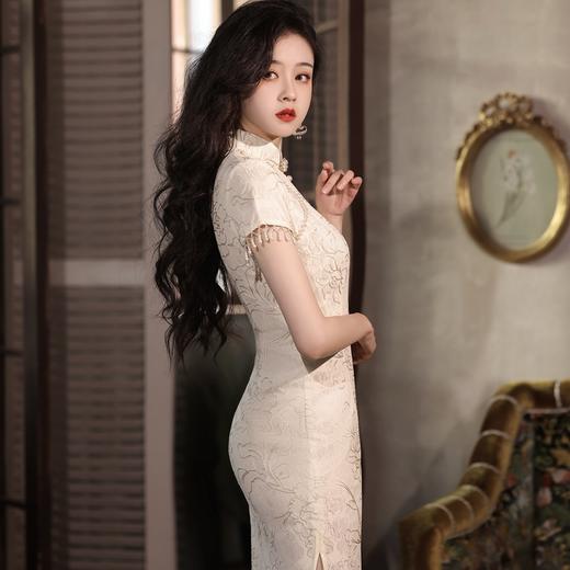 复古民国风，短袖改良年轻款绣花雪纺旗袍YG-2051 商品图3