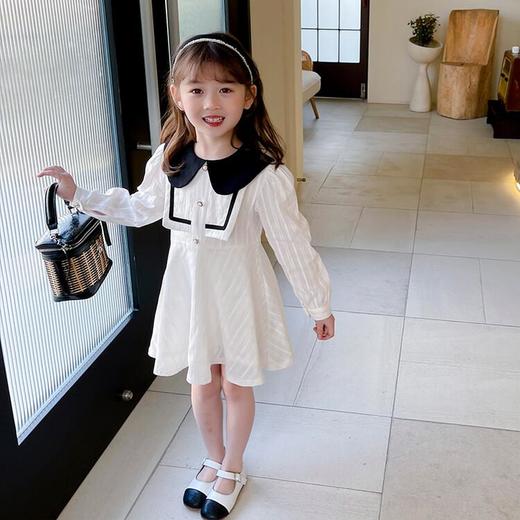 黛唯梵2022新款2022女童春装连衣裙娃娃领2022新款宝宝公主裙儿童春秋长袖裙子 商品图1