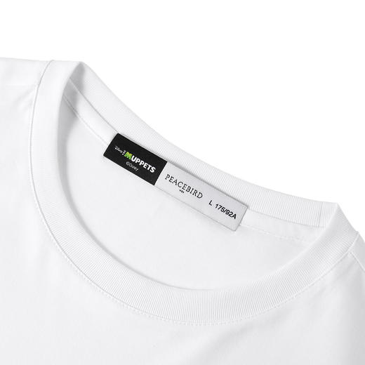 太平鸟男装科米蛙系列白色图案短袖T恤B2DAA2752 商品图2