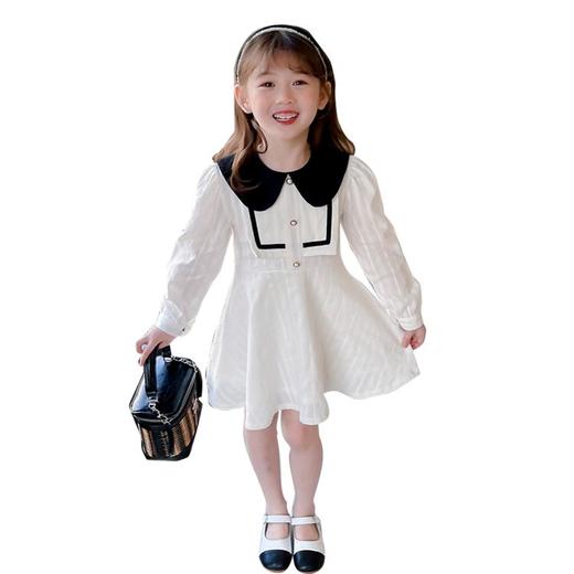 黛唯梵2022新款2022女童春装连衣裙娃娃领2022新款宝宝公主裙儿童春秋长袖裙子 商品图4