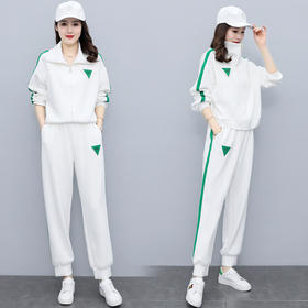 HR  WY8369运动套装宽松大码时尚休闲洋气减龄