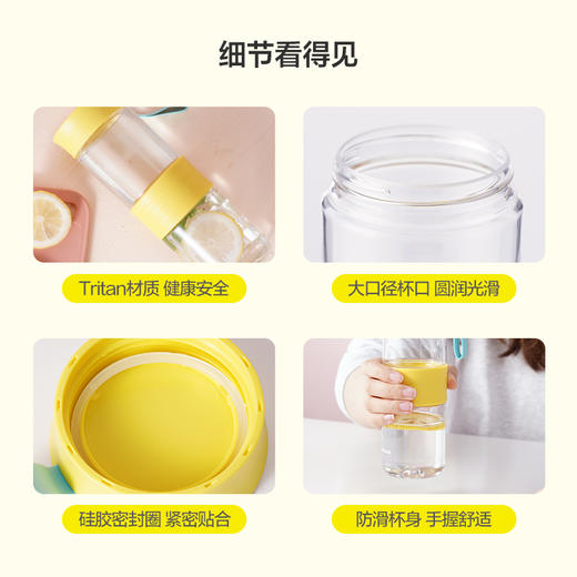乐扣乐扣小萃杯茶水分离泡茶杯子Tritan塑料水杯随手杯便携学生女 ABF784 商品图4