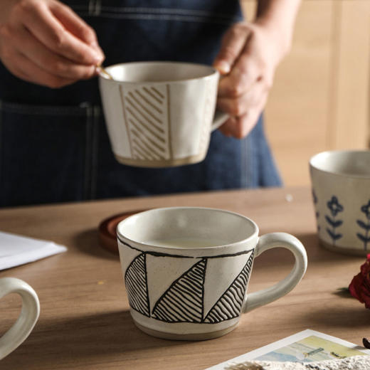 复古手工粗陶杯（2只装） 商品图2