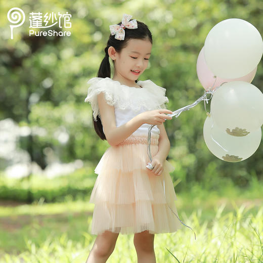 非质量问题不退换哦~PureShare 蓬纱馆儿童礼服公主裙小女孩春夏穿搭-茶花半裙 商品图2