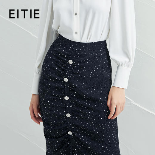 EITIE爱特爱夏季新款时尚复古气质优雅鱼尾高腰a字波点半身裙B2206912 商品图0
