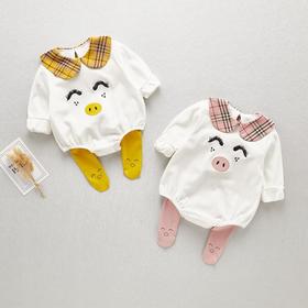 黛唯梵2022新款婴儿秋装衣服长袖0-3-4个月女宝宝三角爬服公主春季新生儿连体衣