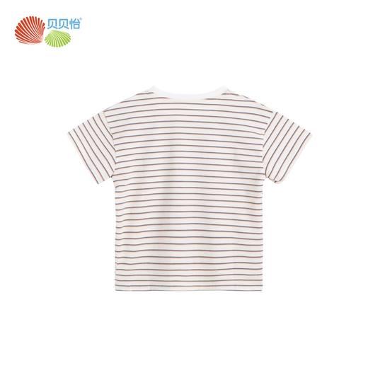 贝贝怡男女童短袖夏季新品海军风经典条纹宝宝上衣 商品图3
