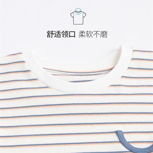 贝贝怡男女童短袖夏季新品海军风经典条纹宝宝上衣 商品图4