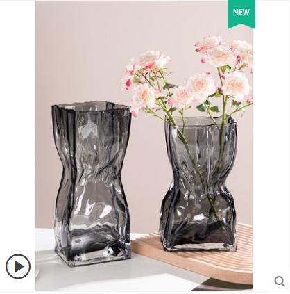 轻奢创意高级感褶皱（方形）花瓶 商品图1