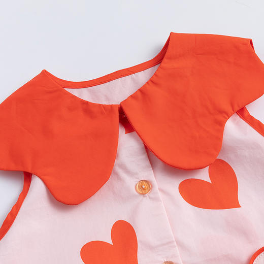 贝贝怡宝宝2022年新款女春夏装裙女童爱心满印连衣裙儿童短款裙子 商品图7