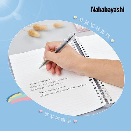 日本Nakabayashi仲林河马岛限定活页笔记本本子简约ins风活页纸加厚B5活页本可拆卸工作会议便携大容量活页本外壳 商品图3