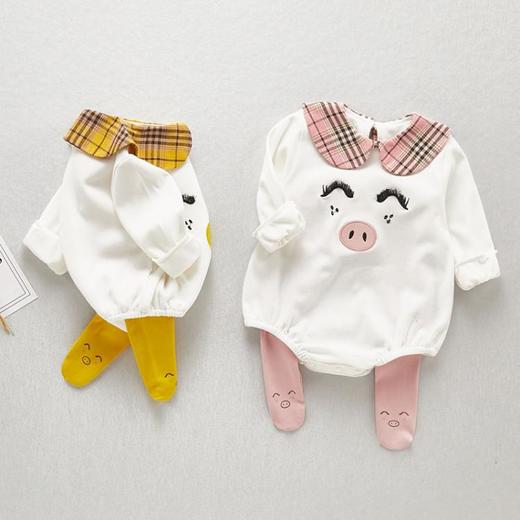 黛唯梵2022新款婴儿秋装衣服长袖0-3-4个月女宝宝三角爬服公主春季新生儿连体衣 商品图1