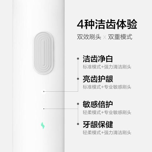 严选 | 贝医生声波电动牙刷c1成人敏感清洁刷头家用感应充电式智能防水震动男女士情侣款（含旅行盒*1+刷头*2）） 商品图3