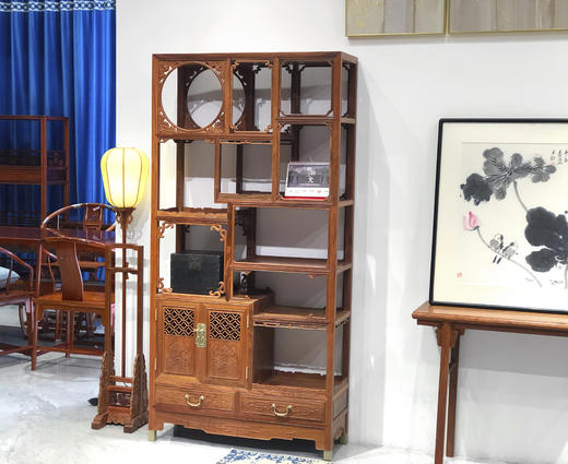 红桥红  家具严选  缅甸花梨（大果紫檀）【福庆有余 博古架】 商品图2